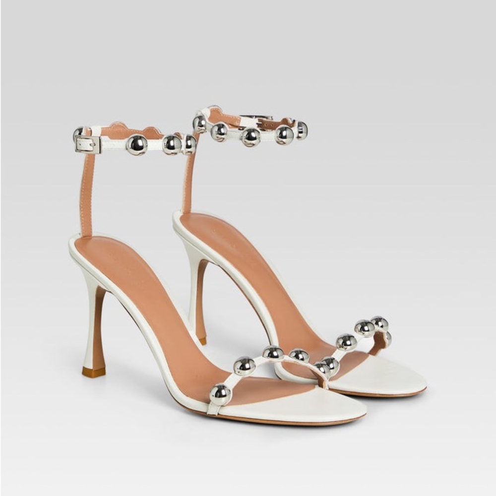 Retrofete Amata Studded White Heel 38.5 (US 7.5)